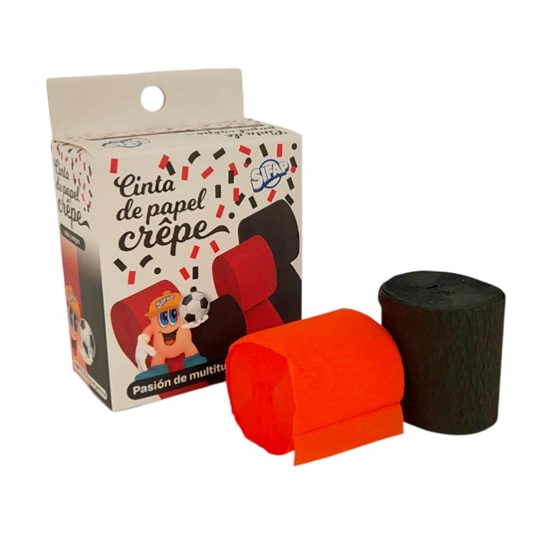 Cinta Crepe Sifap Rojo - Negro Art.5307